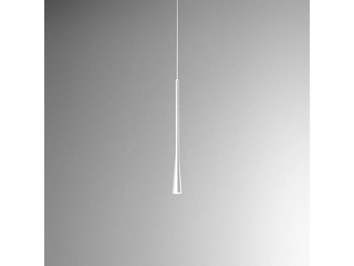 Dafne - Suspension LED blanche 7W 3000K IP20 - Plafonnier LED design minimaliste en aluminium - Alimentation incluse - L.max 190cm