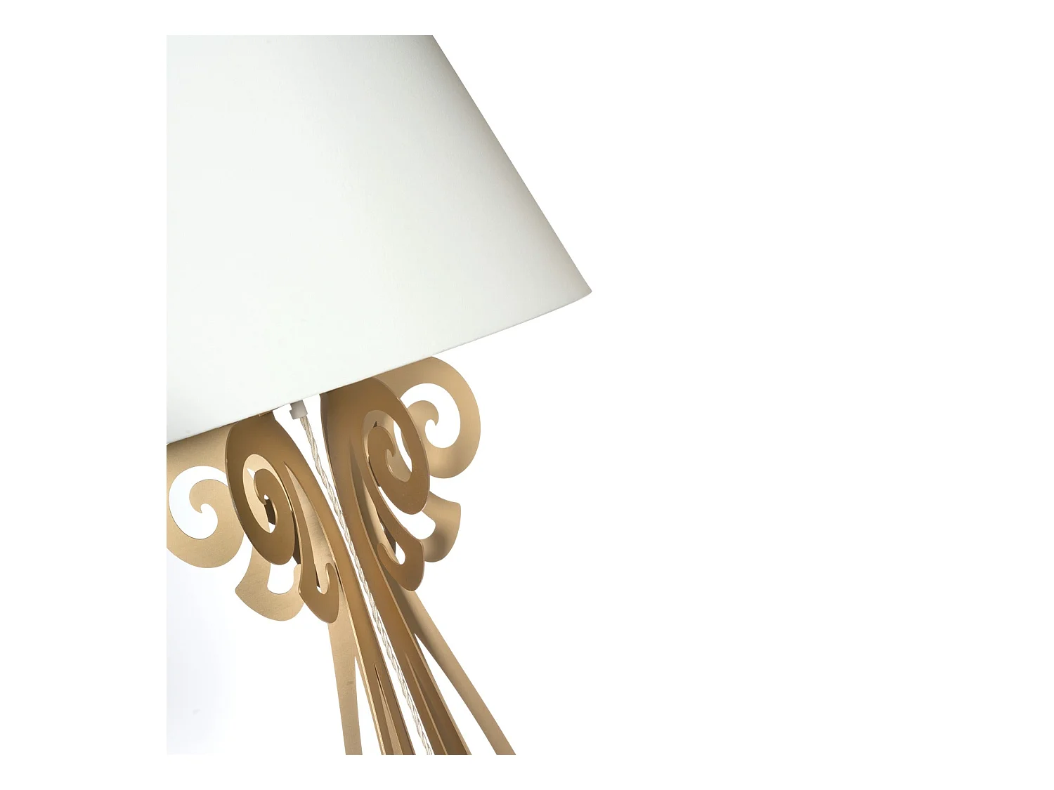 Circeo Stehleuchte 60x180 cm Goldene Eisenstruktur mit sandfarbenem Lampenschirm Modernes Vintage-Design mit Fußschalter Made in Italy