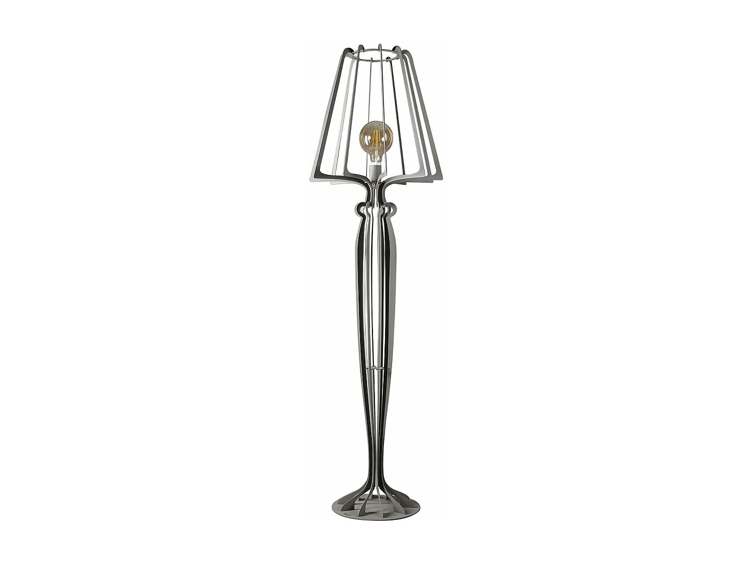 Lampadaire Minerva Ø38x166 cm en fer de style réticulé avec interrupteur au pied Connexion E27 Fabriqué en Italie Boue