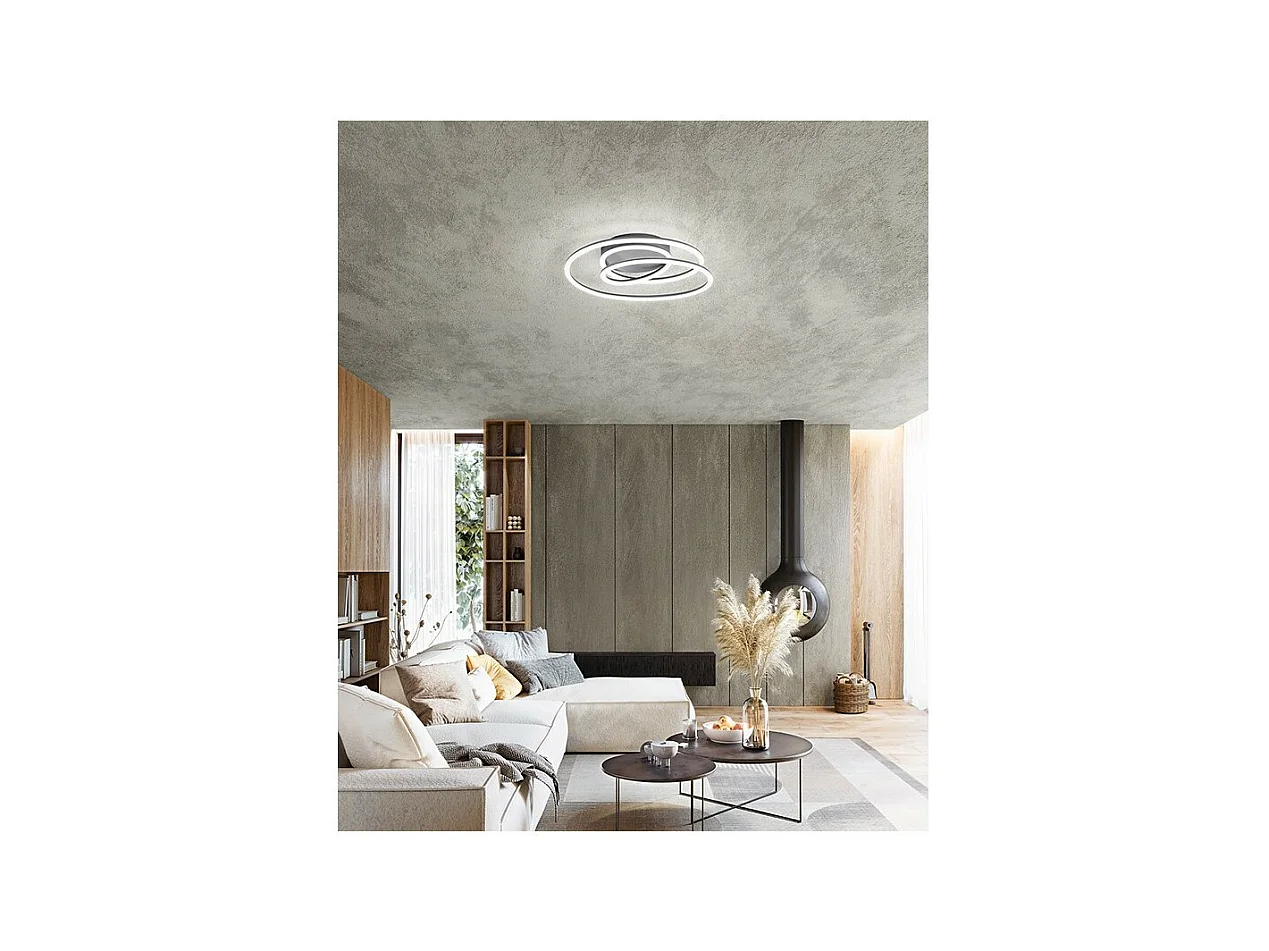 SPIRA LED-Deckenleuchte aus metallgrauem Metall 68W Perenz