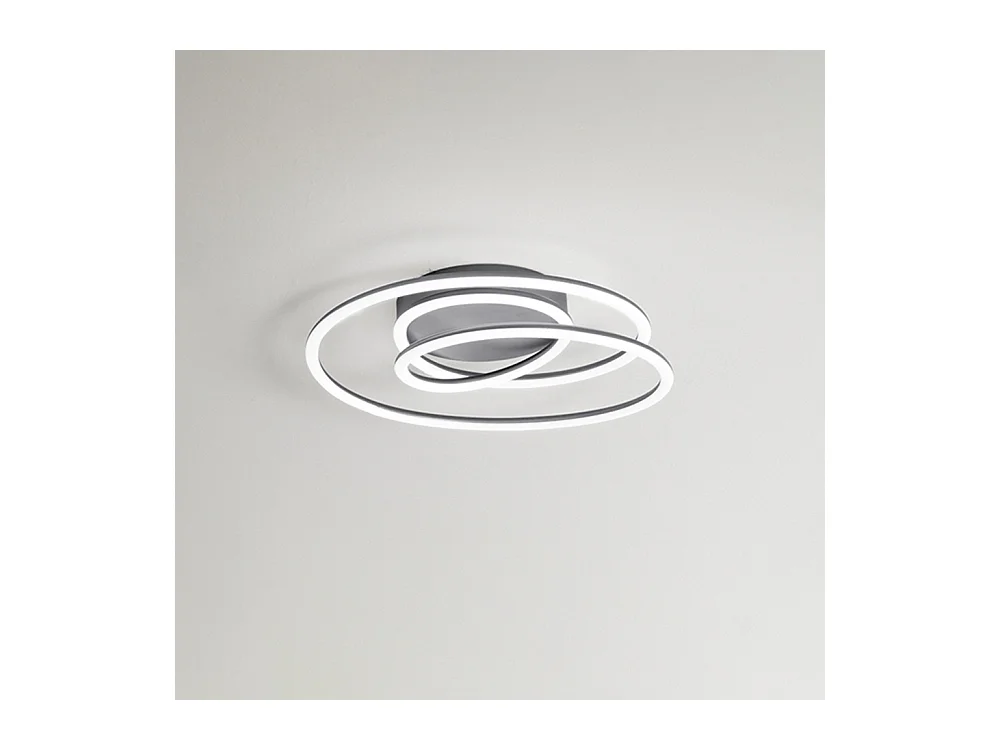 Plafonnier LED SPIRA en métal gris métallisé 68W Perenz