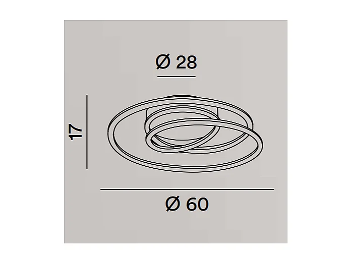 SPIRA LED-Deckenleuchte aus metallgrauem Metall 68W Perenz