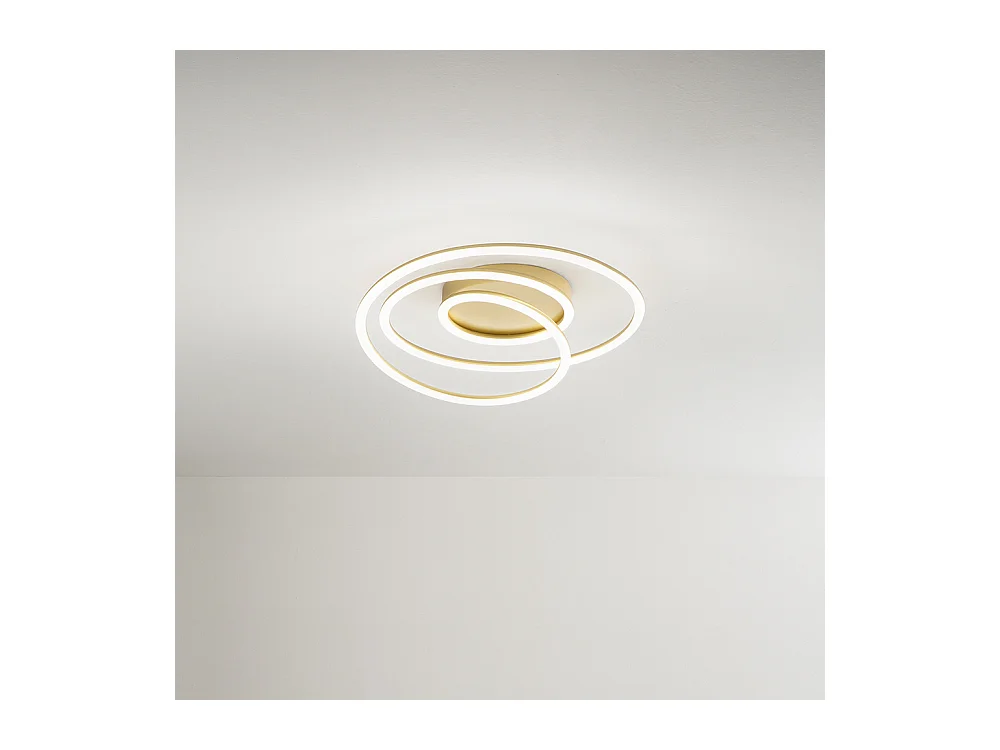 Plafonnier LED SPIRA en métal doré brossé 68W Perenz