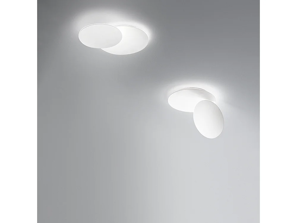 Plafonnier LED DRUM en métal blanc mat 33W Perenz