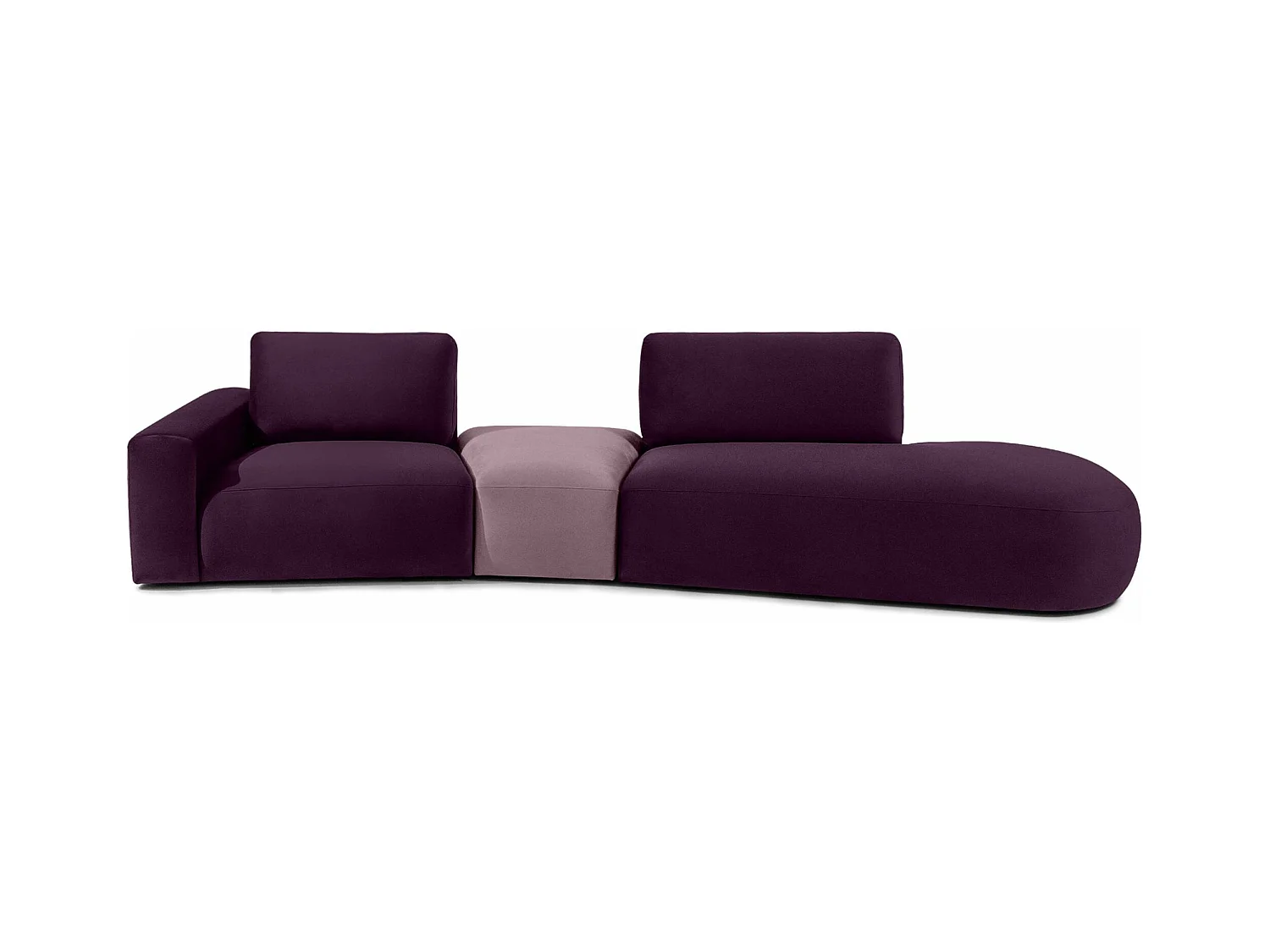 Canapé d'angle moderne droit - ZUCCO - 4 places - tissu velour - Violet