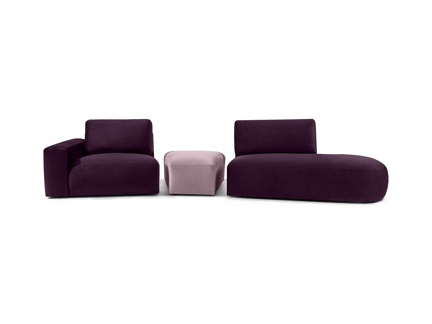 Canapé d'angle moderne droit - ZUCCO - 4 places - tissu velour - Violet