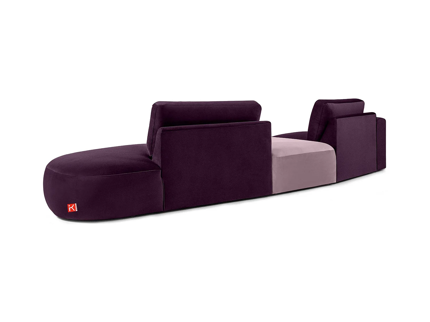 Canapé d'angle moderne droit - ZUCCO - 4 places - tissu velour - Violet