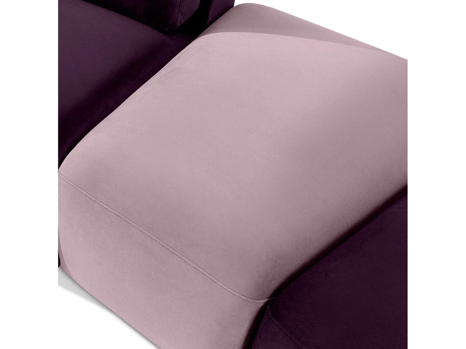 Canapé d'angle moderne droit - ZUCCO - 4 places - tissu velour - Violet