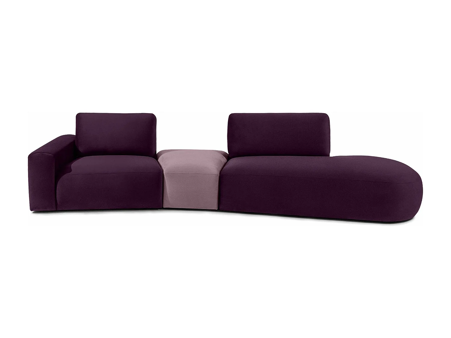 Ecksofa rechts - modern - ZUCCO - 4-Sitzer - Veloursstoff - Violett