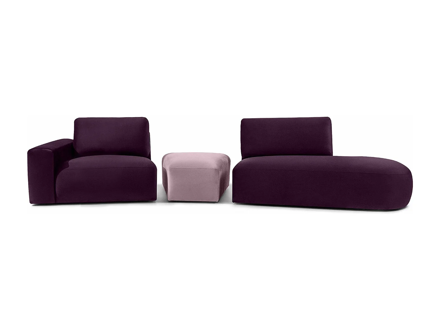 Ecksofa rechts - modern - ZUCCO - 4-Sitzer - Veloursstoff - Violett