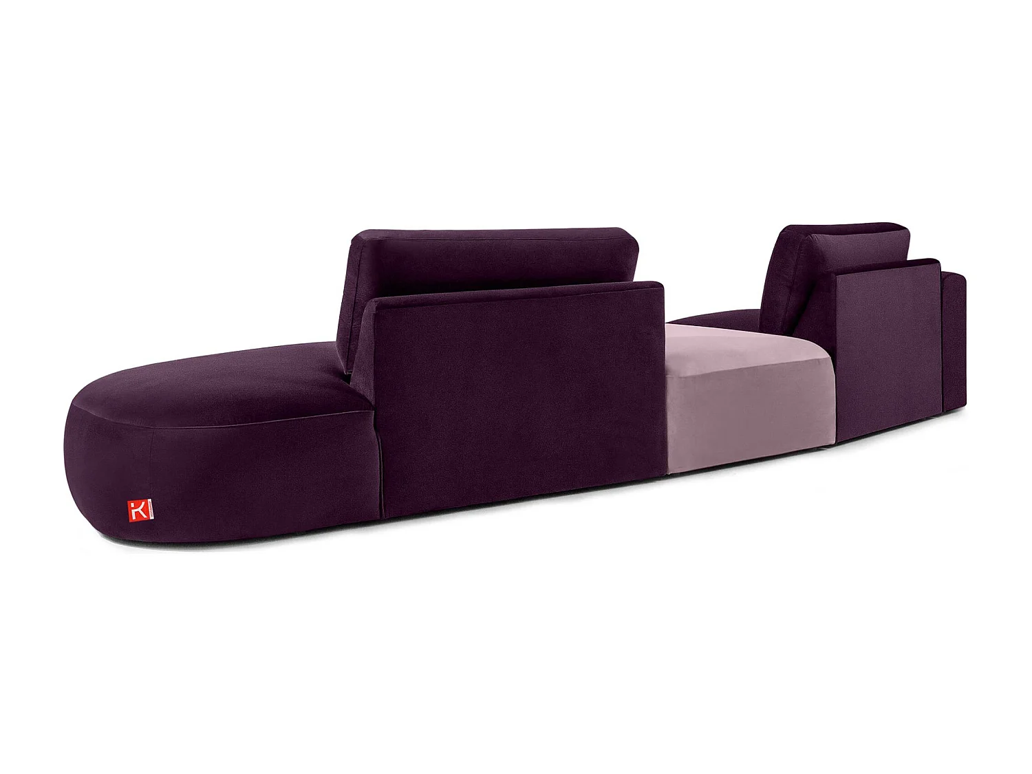 Ecksofa rechts - modern - ZUCCO - 4-Sitzer - Veloursstoff - Violett