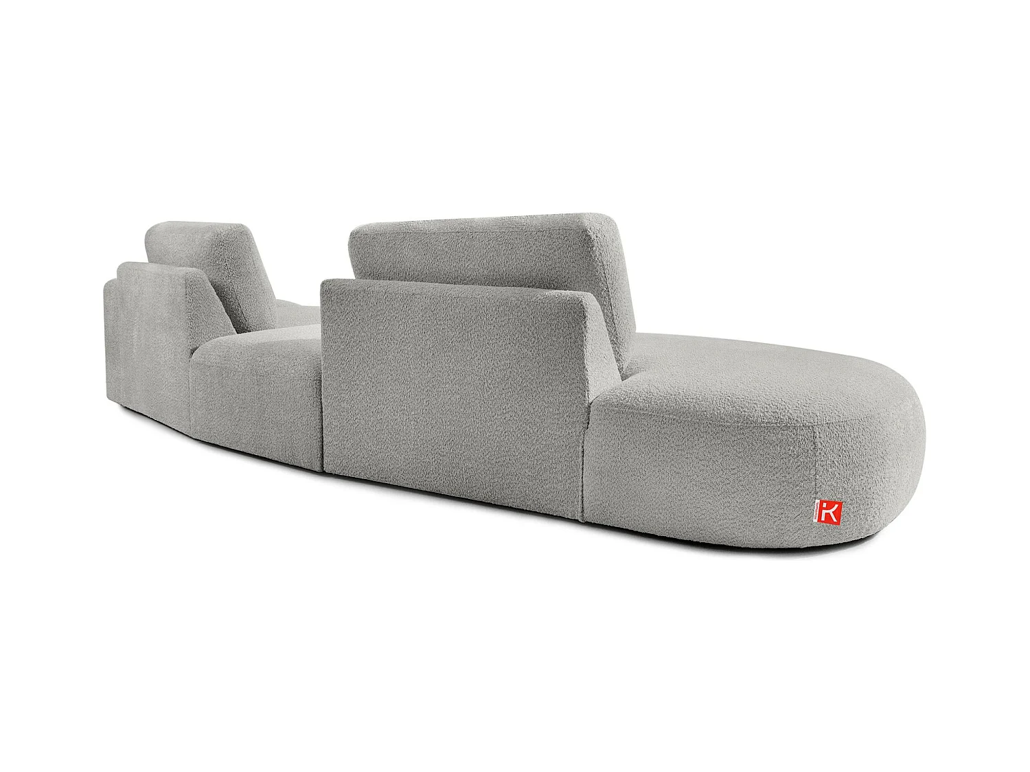 Ecksofa links - modern - ZUCCO - 4-Sitzer - Boucle - Hellgrau