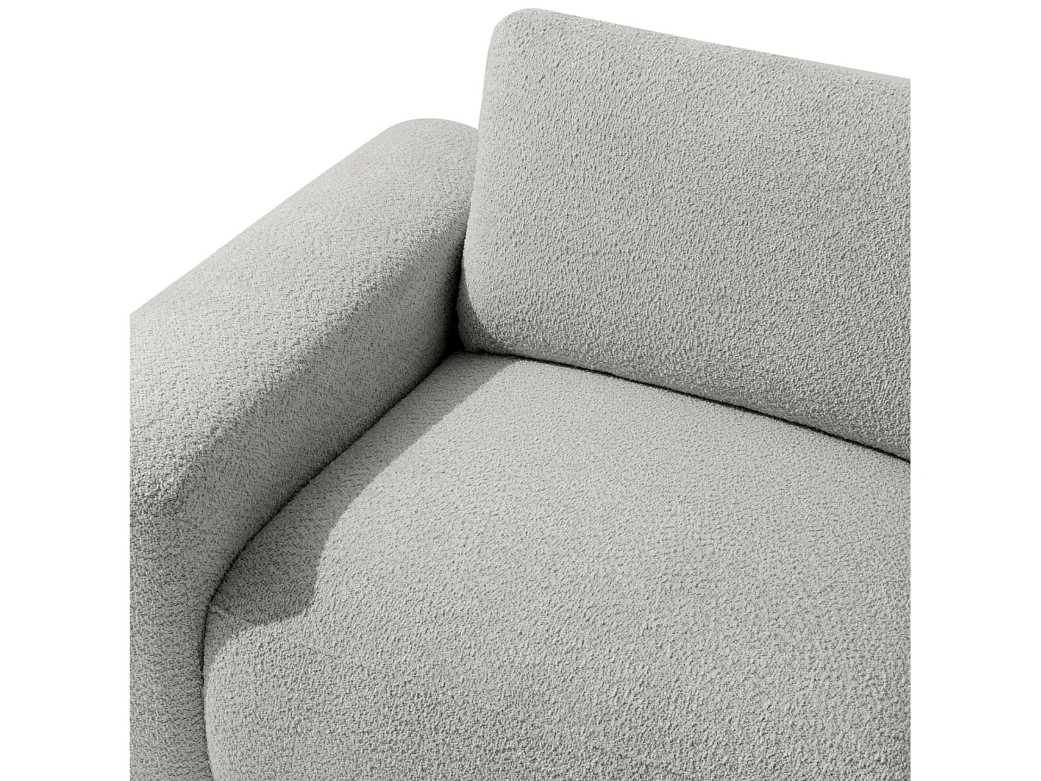 Ecksofa links - modern - ZUCCO - 4-Sitzer - Boucle - Hellgrau