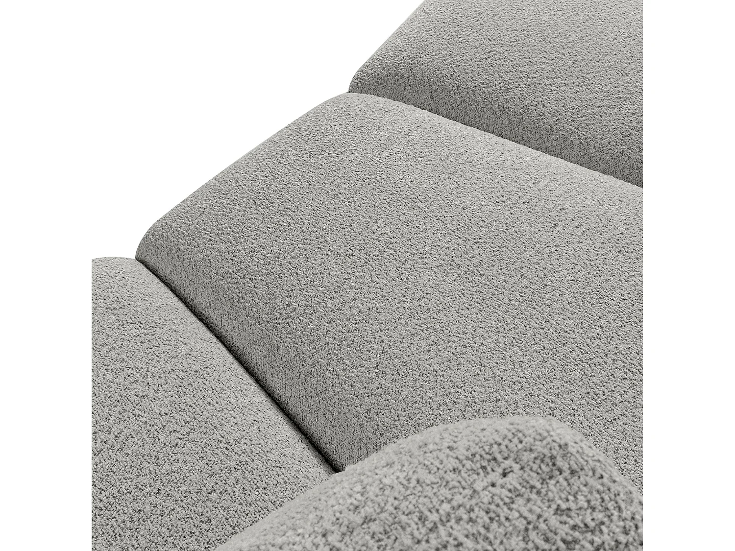 Ecksofa links - modern - ZUCCO - 4-Sitzer - Boucle - Hellgrau