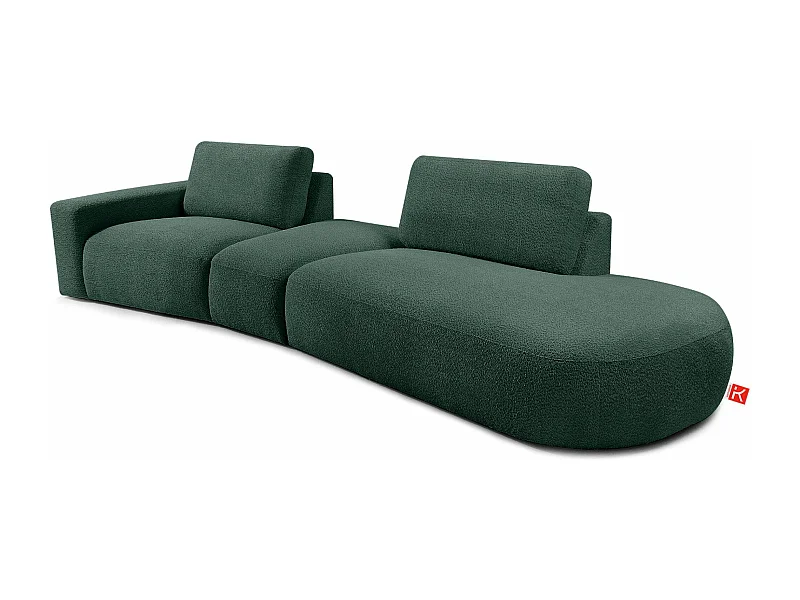 Ecksofa rechts - modern - ZUCCO - 4-Sitzer - Boucle - Grün