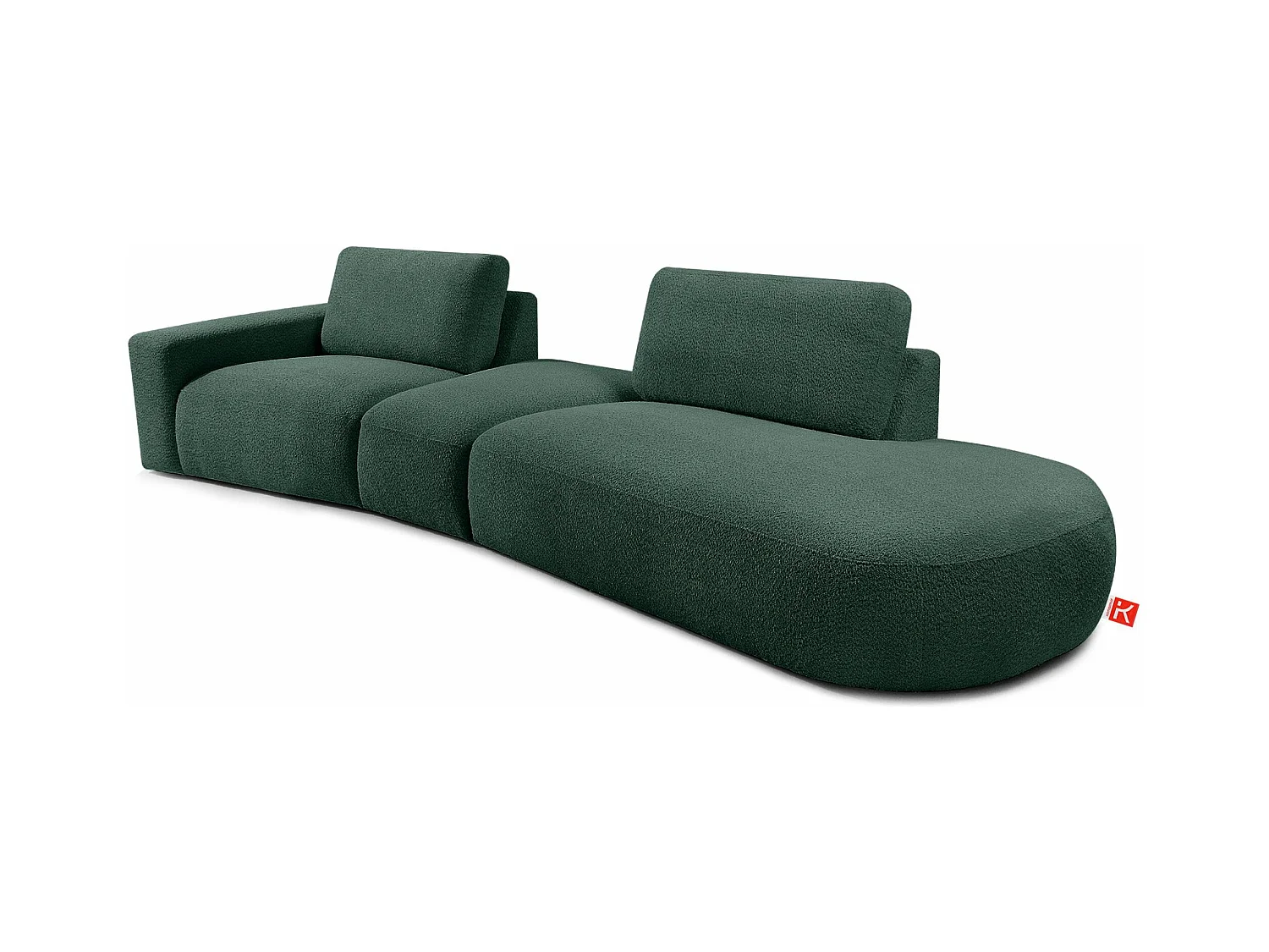 Ecksofa rechts - modern - ZUCCO - 4-Sitzer - Boucle - Grün