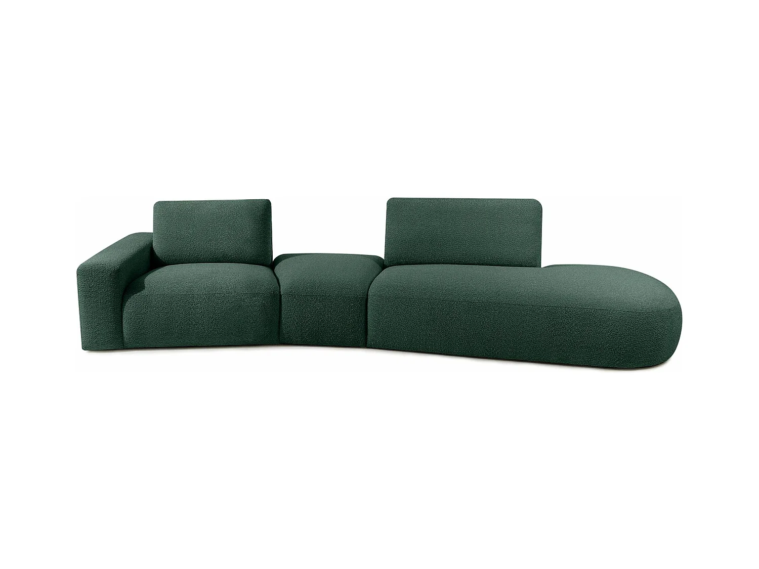 Ecksofa rechts - modern - ZUCCO - 4-Sitzer - Boucle - Grün
