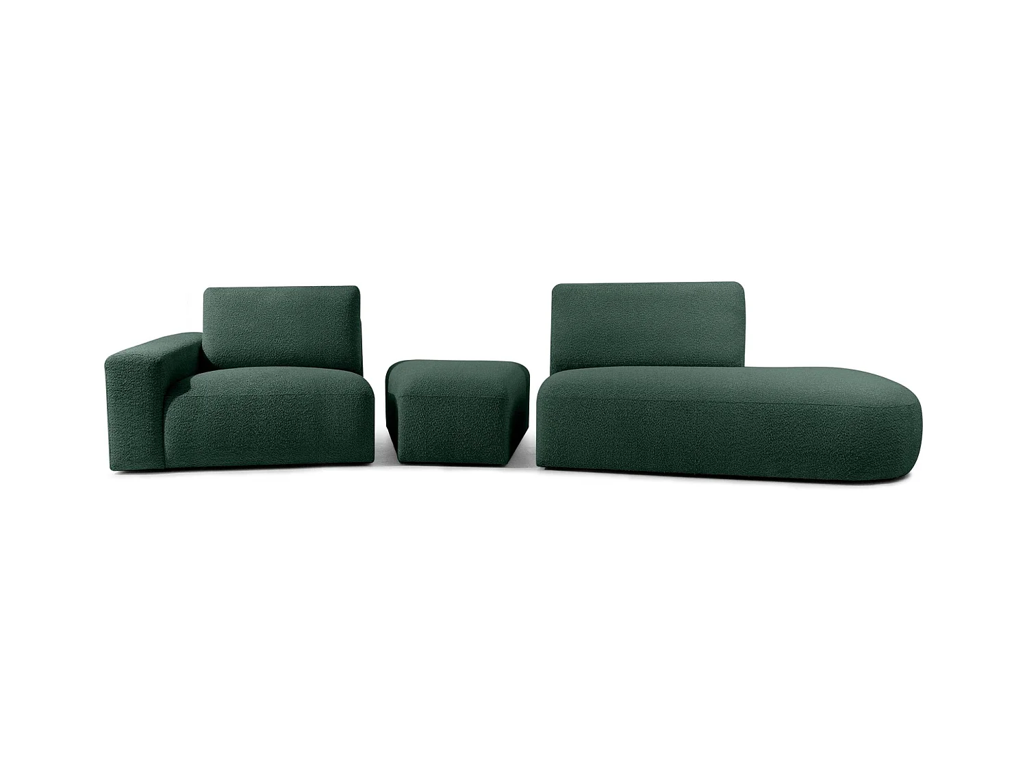 Ecksofa rechts - modern - ZUCCO - 4-Sitzer - Boucle - Grün