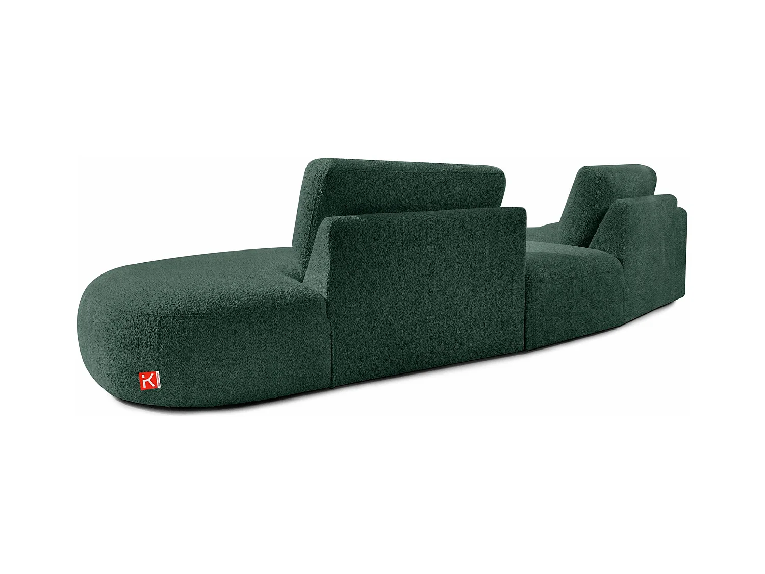 Ecksofa rechts - modern - ZUCCO - 4-Sitzer - Boucle - Grün