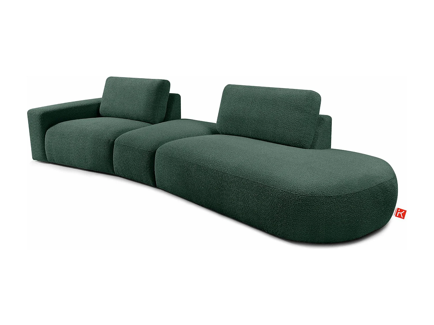 Ecksofa rechts - modern - ZUCCO - 4-Sitzer - Boucle - Grün