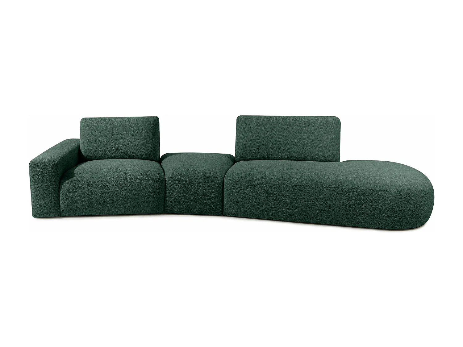 Ecksofa rechts - modern - ZUCCO - 4-Sitzer - Boucle - Grün