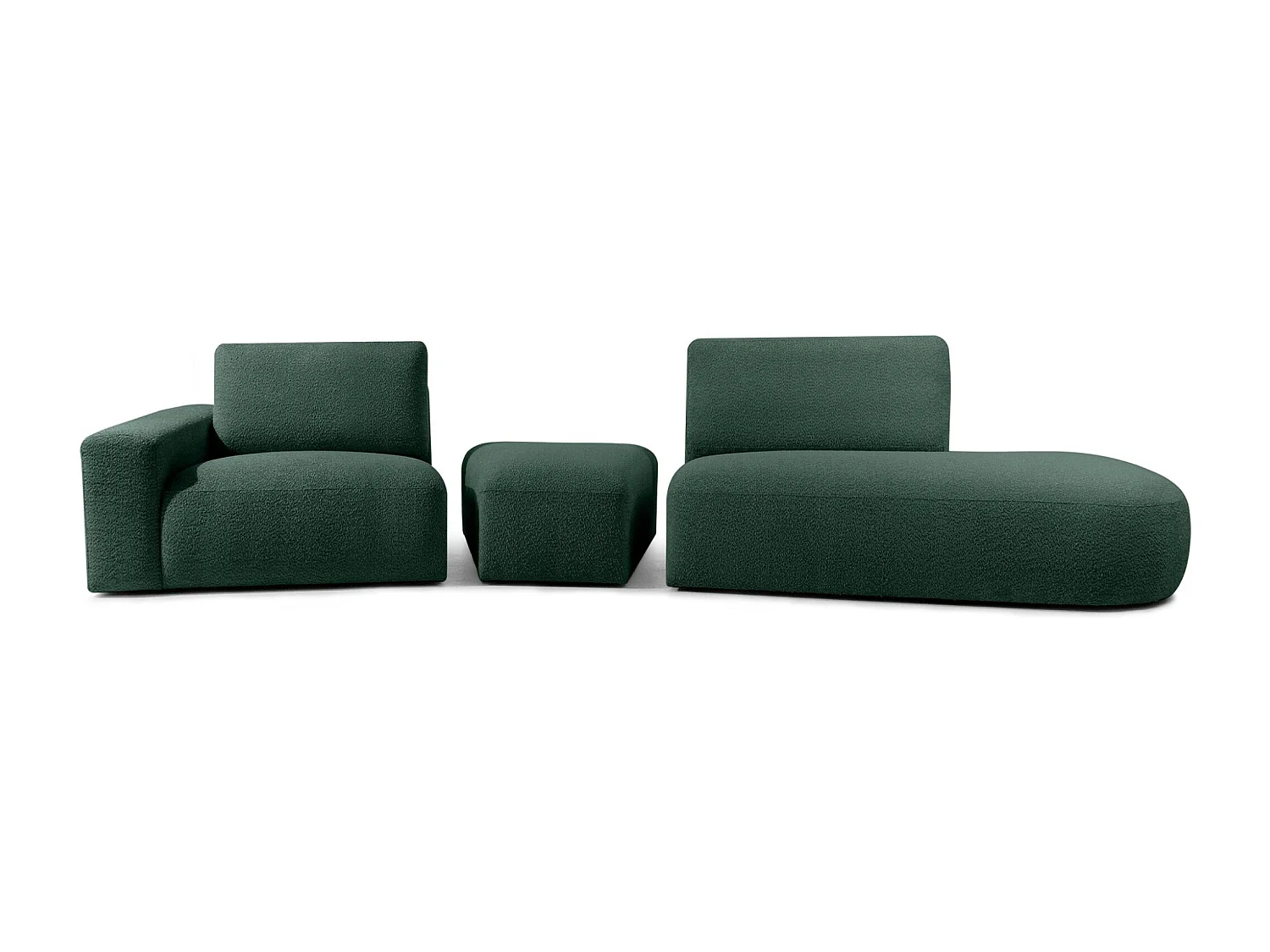 Ecksofa rechts - modern - ZUCCO - 4-Sitzer - Boucle - Grün