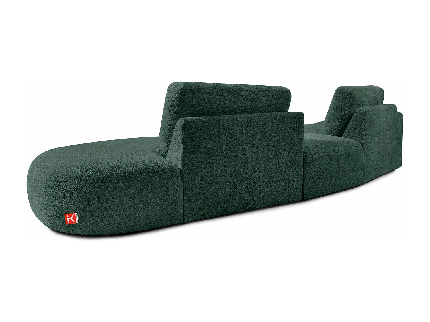 Ecksofa rechts - modern - ZUCCO - 4-Sitzer - Boucle - Grün