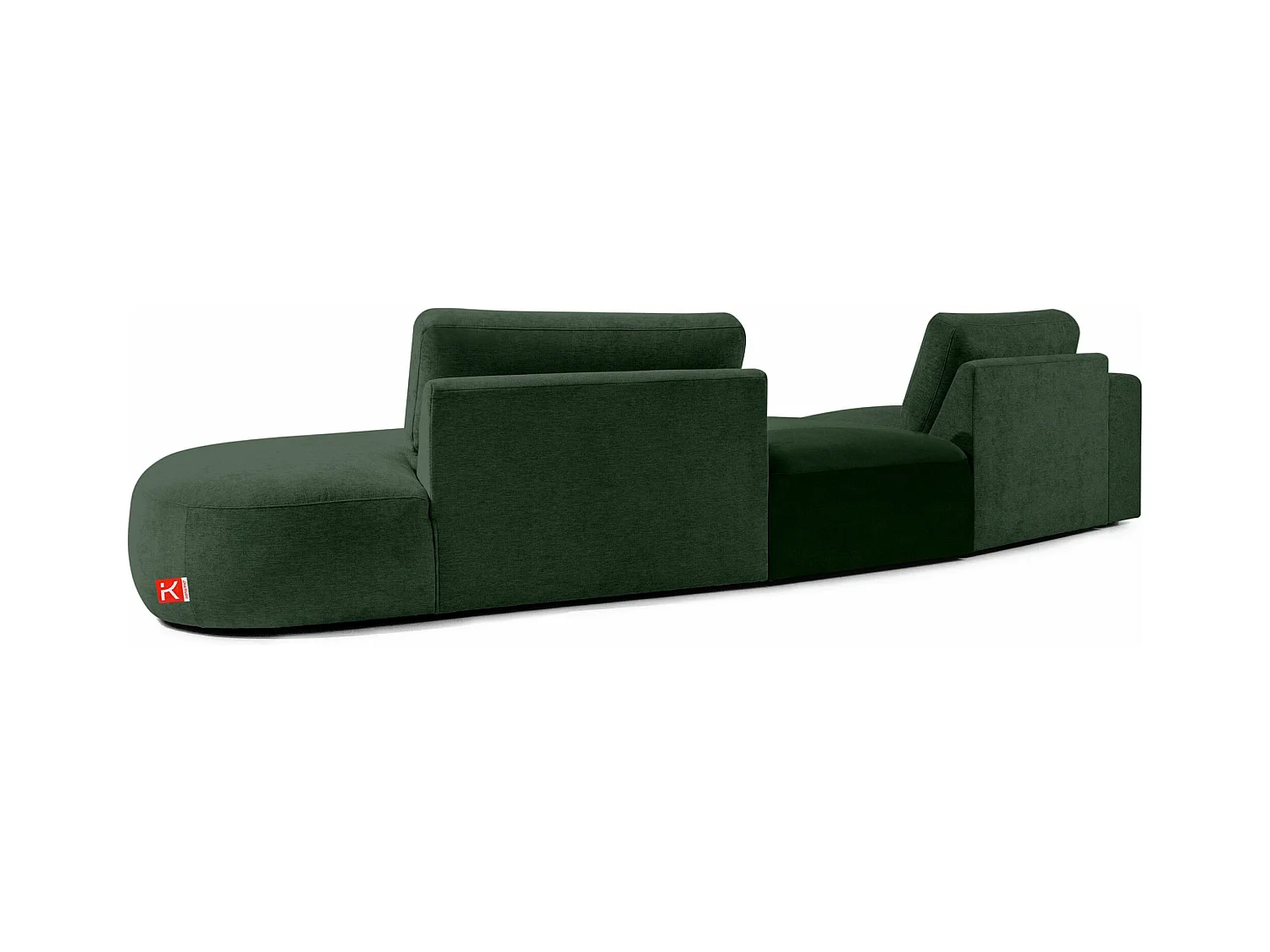 Ecksofa rechts - modern - ZUCCO - 4-Sitzer - Chenille Stoff - Dunkelgrün
