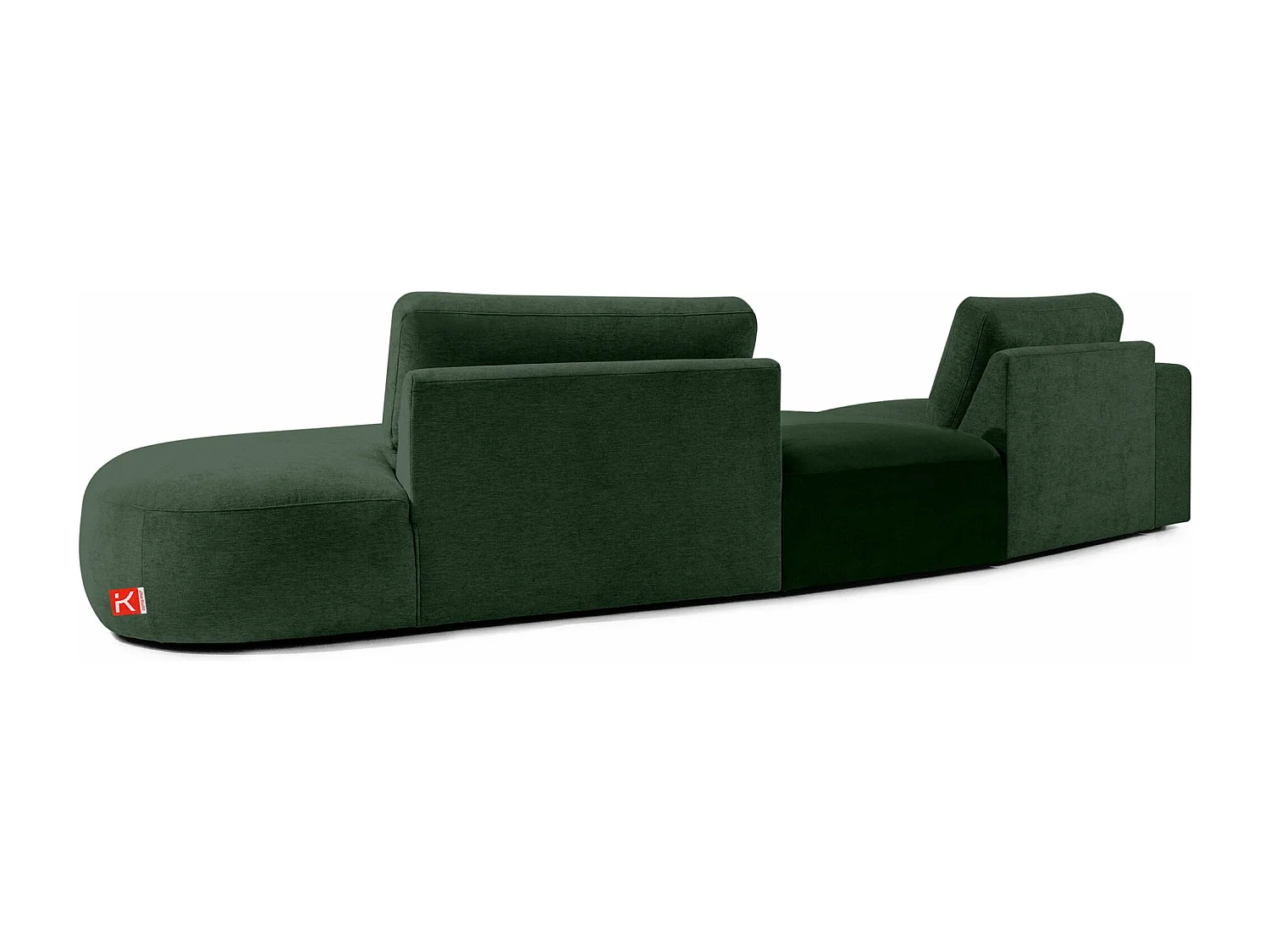 Ecksofa rechts - modern - ZUCCO - 4-Sitzer - Chenille Stoff - Dunkelgrün