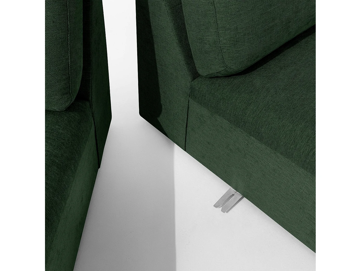 Ecksofa rechts - modern - ZUCCO - 4-Sitzer - Chenille Stoff - Dunkelgrün