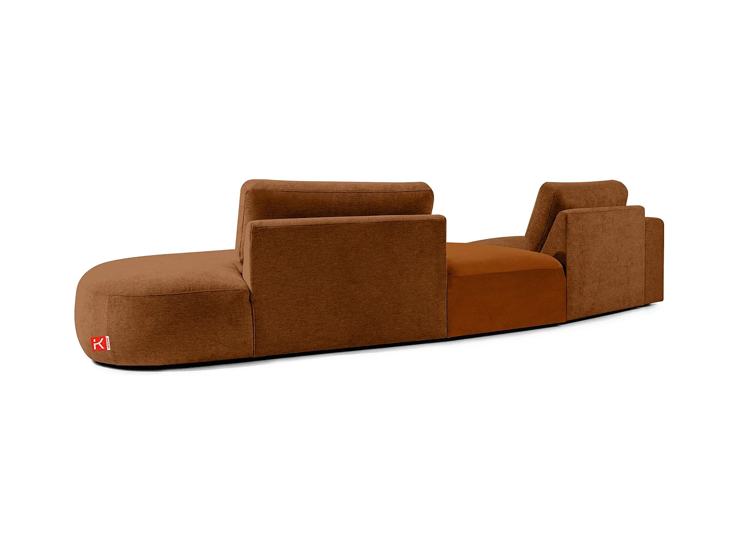 Ecksofa rechts - modern - ZUCCO - 4-Sitzer - Chenille Stoff - Kupfer