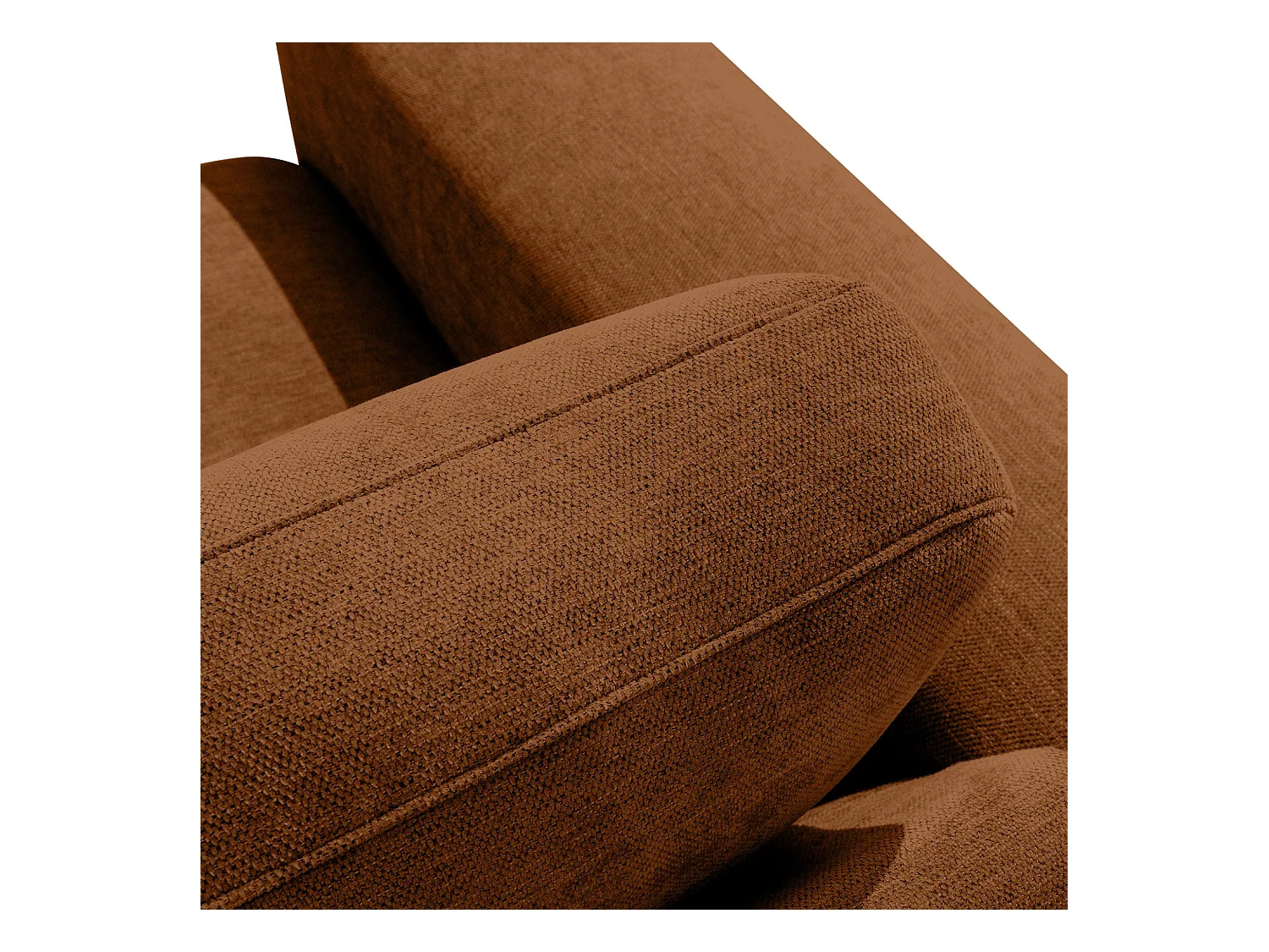 Ecksofa rechts - modern - ZUCCO - 4-Sitzer - Chenille Stoff - Kupfer