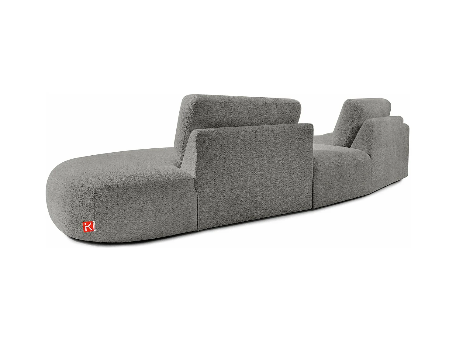 Canapé d'angle moderne droit - ZUCCO - 4 places - tissu boucle - Gris