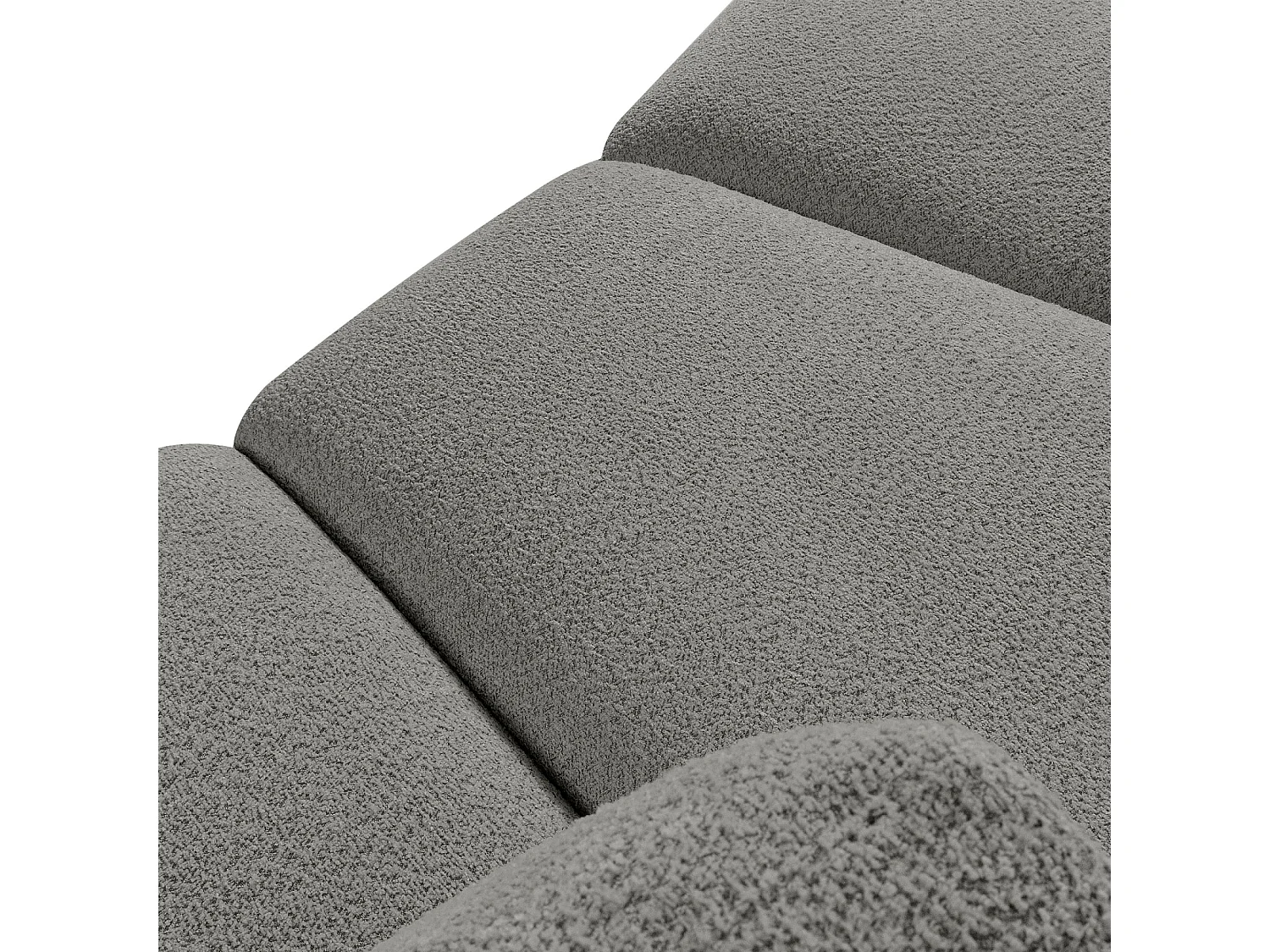 Canapé d'angle moderne droit - ZUCCO - 4 places - tissu boucle - Gris