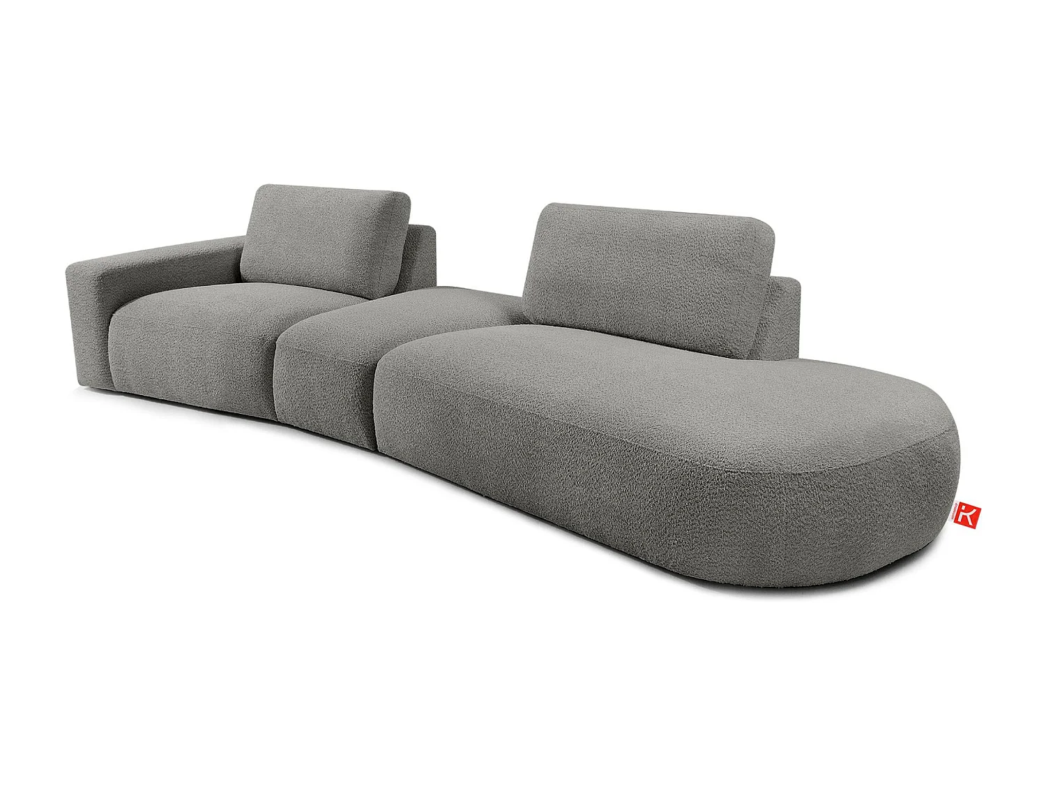 Ecksofa rechts - modern - ZUCCO - 4-Sitzer - Boucle - Grau