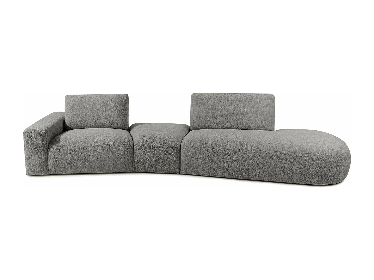 Ecksofa rechts - modern - ZUCCO - 4-Sitzer - Boucle - Grau