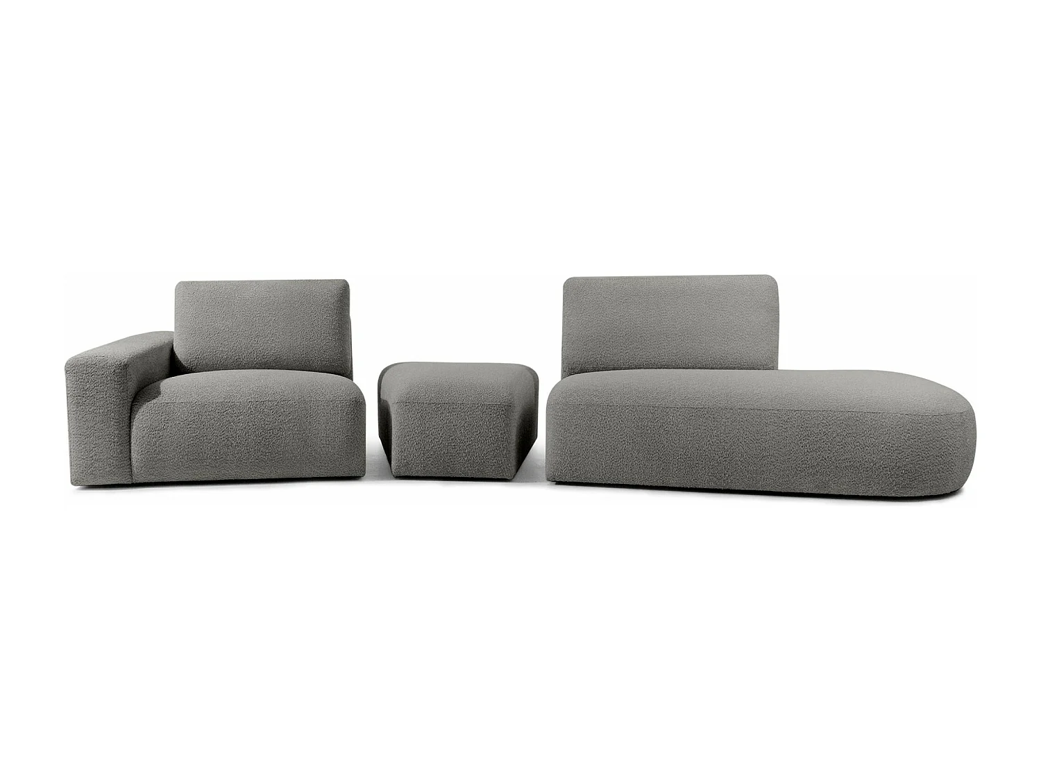 Ecksofa rechts - modern - ZUCCO - 4-Sitzer - Boucle - Grau