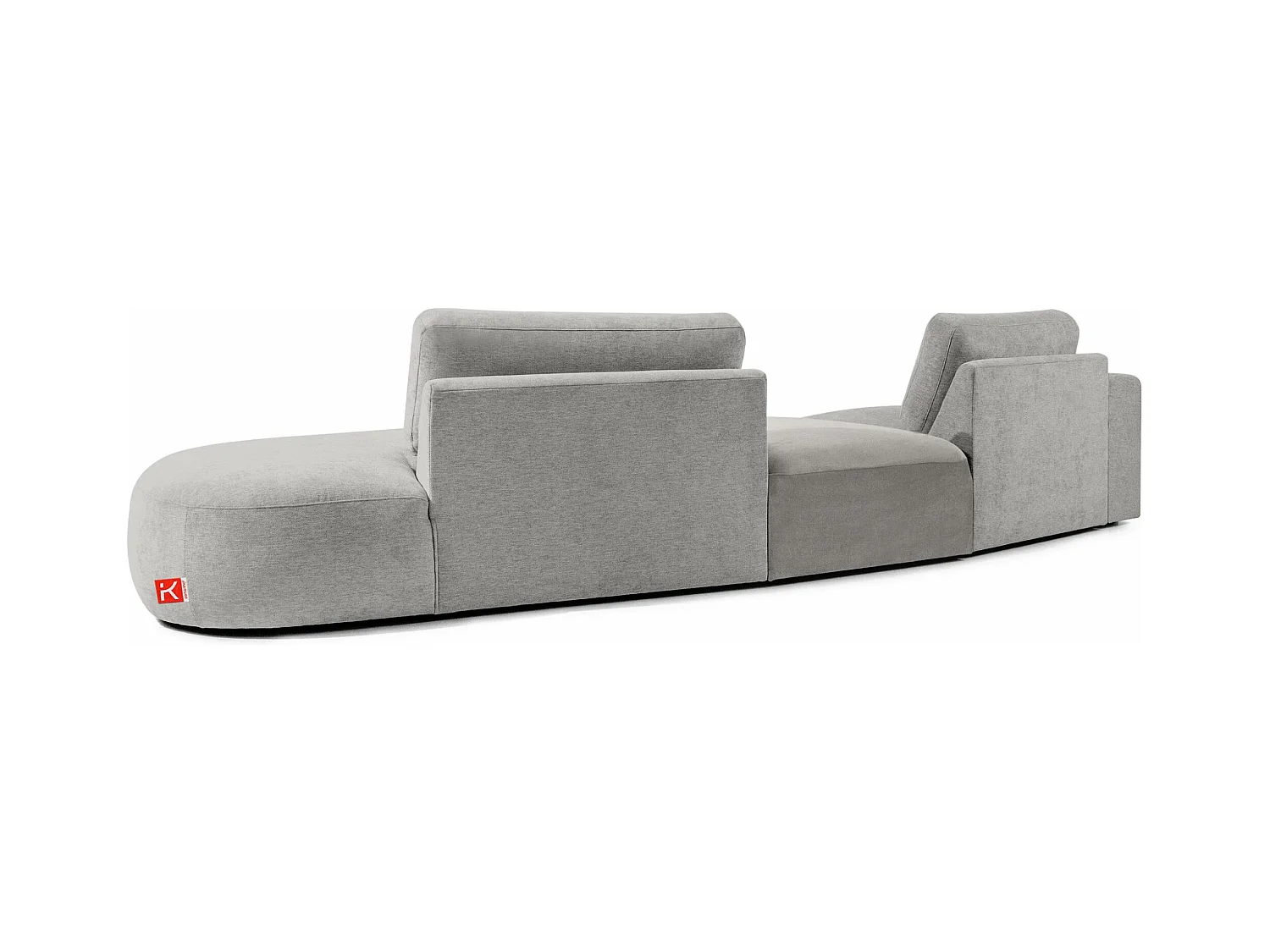 Ecksofa rechts - modern - ZUCCO - 4-Sitzer - Chenille Stoff - Hellgrau