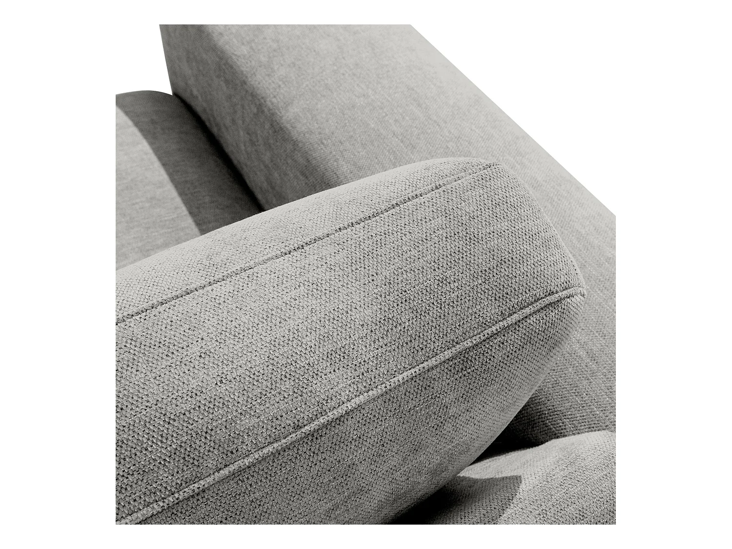 Ecksofa rechts - modern - ZUCCO - 4-Sitzer - Chenille Stoff - Hellgrau