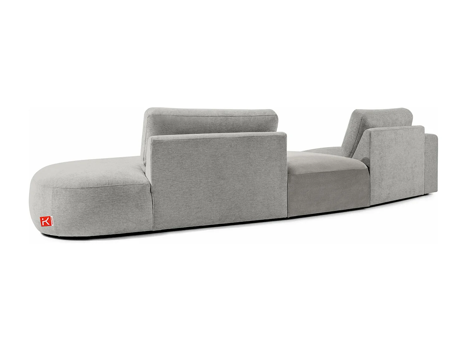 Ecksofa rechts - modern - ZUCCO - 4-Sitzer - Chenille Stoff - Hellgrau