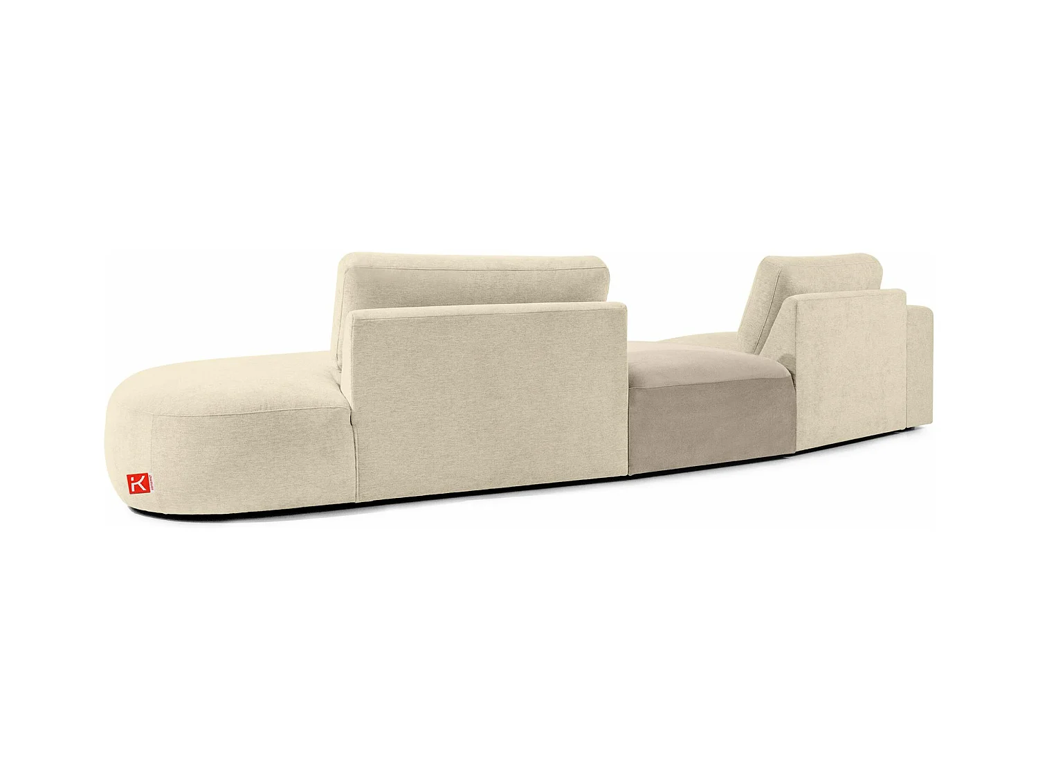 Ecksofa rechts - modern - ZUCCO - 4-Sitzer - Chenille Stoff - Creme
