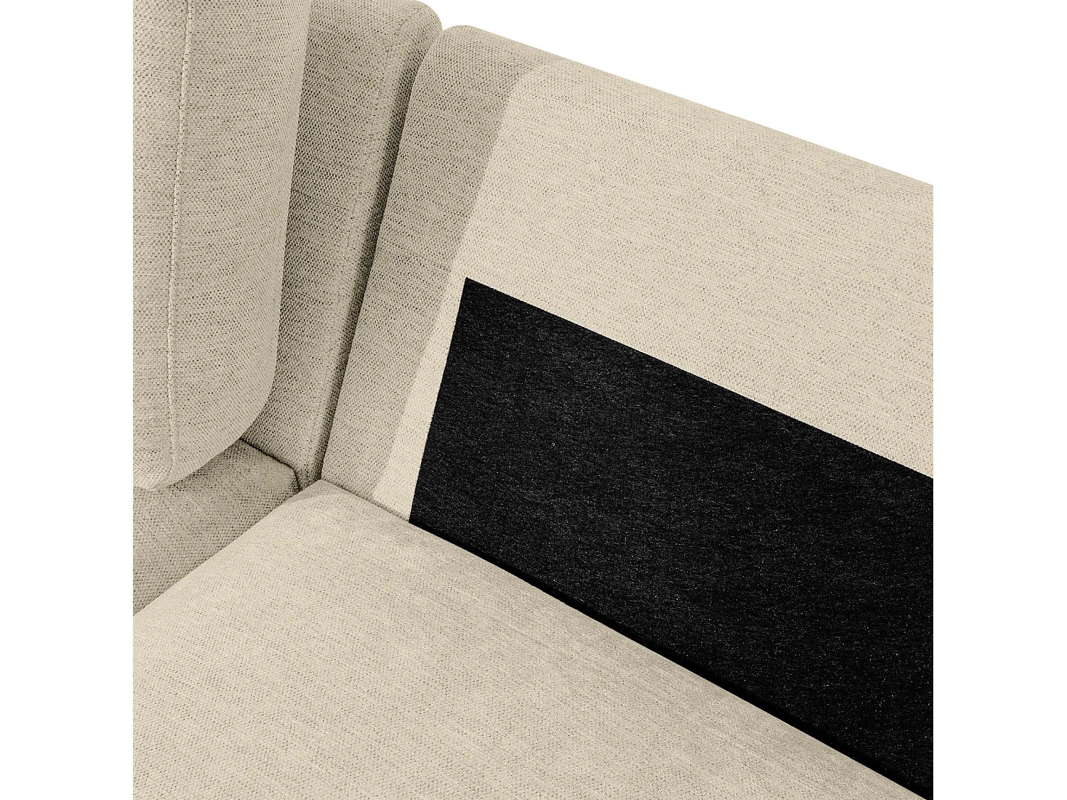 Ecksofa rechts - modern - ZUCCO - 4-Sitzer - Chenille Stoff - Creme