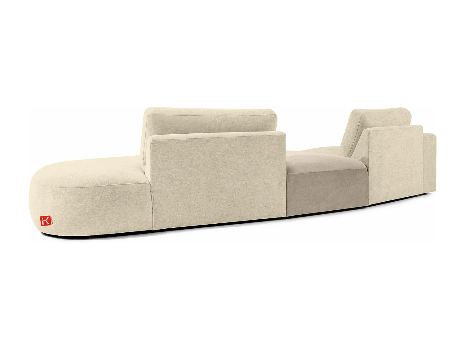 Ecksofa rechts - modern - ZUCCO - 4-Sitzer - Chenille Stoff - Creme