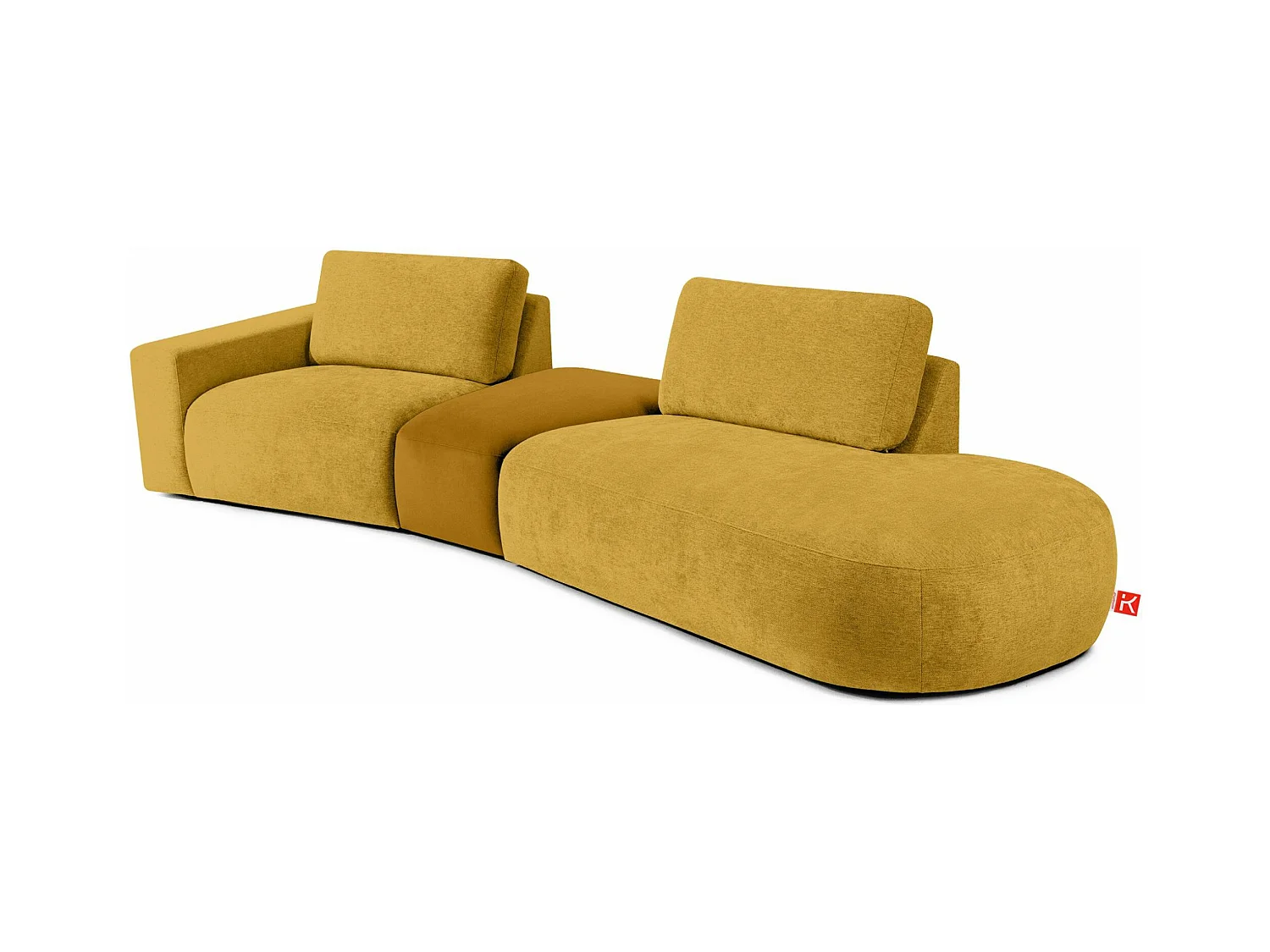 Ecksofa rechts - modern - ZUCCO - 4-Sitzer - Chenille Stoff - Gelb