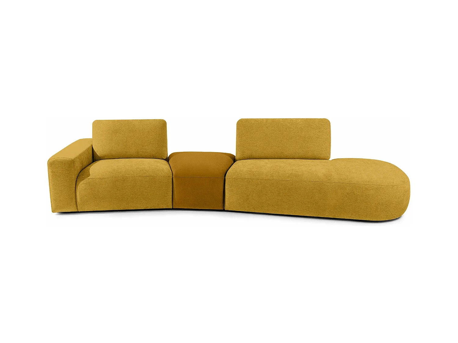 Ecksofa rechts - modern - ZUCCO - 4-Sitzer - Chenille Stoff - Gelb