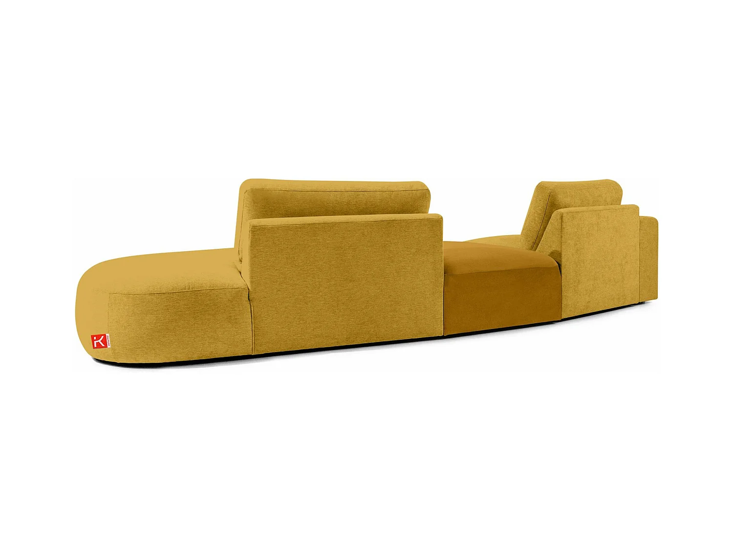 Ecksofa rechts - modern - ZUCCO - 4-Sitzer - Chenille Stoff - Gelb