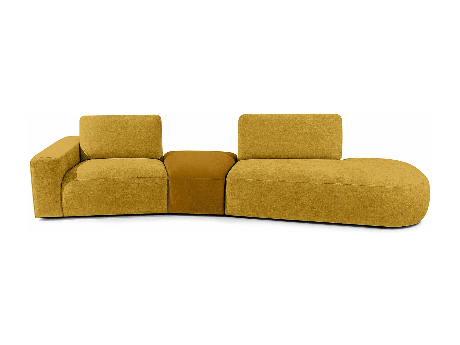Ecksofa rechts - modern - ZUCCO - 4-Sitzer - Chenille Stoff - Gelb