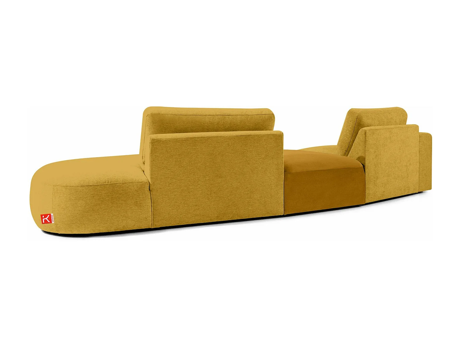 Ecksofa rechts - modern - ZUCCO - 4-Sitzer - Chenille Stoff - Gelb