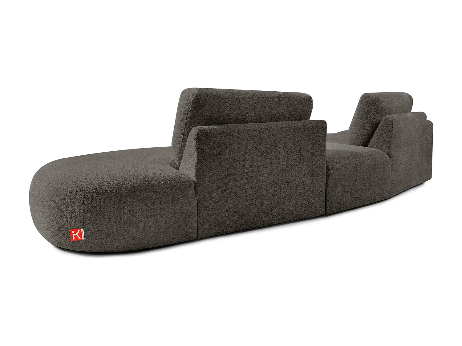 Ecksofa rechts - modern - ZUCCO - 4-Sitzer - Boucle - Dunkelbraun