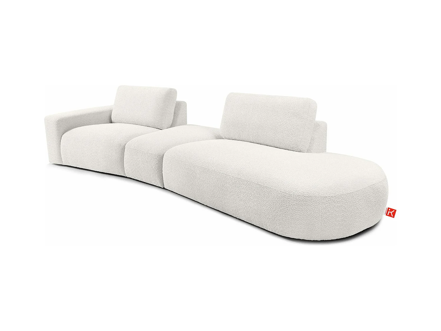 Ecksofa rechts - modern - ZUCCO - 4-Sitzer - Boucle - Ecru